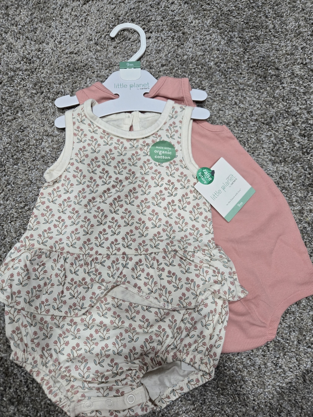 Little Planet Pink Floral Organic Cotton Baby Romper Set